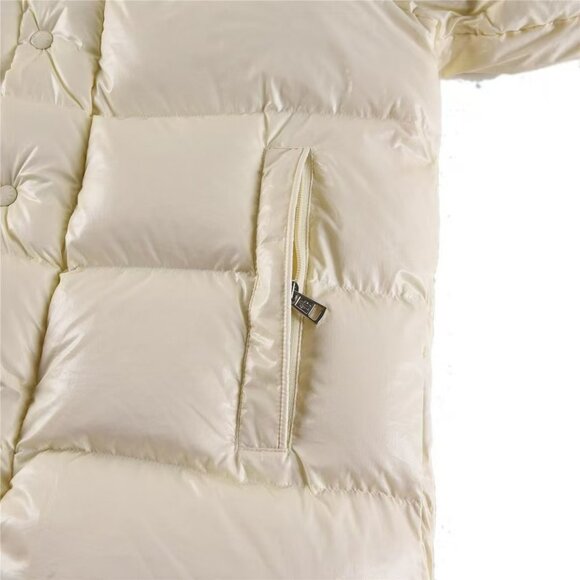 Moncler Cream Quilted Puffer Jacket | 70th Anniversary Edition, Removable Hood - Picture 6 of 8